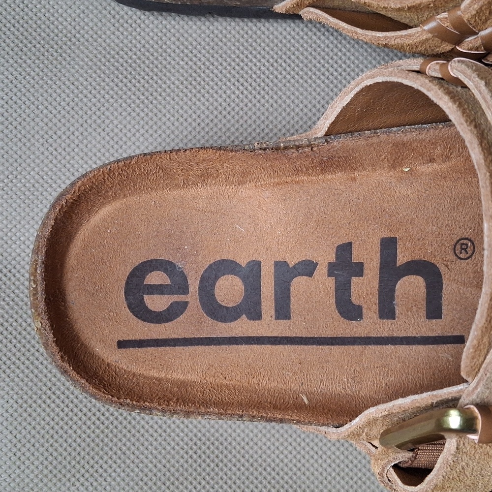 Earth Etaldora Sandals Women’s 7 Tan Leather Thong Flip Flop Boho Comfort - Picture 3 of 9